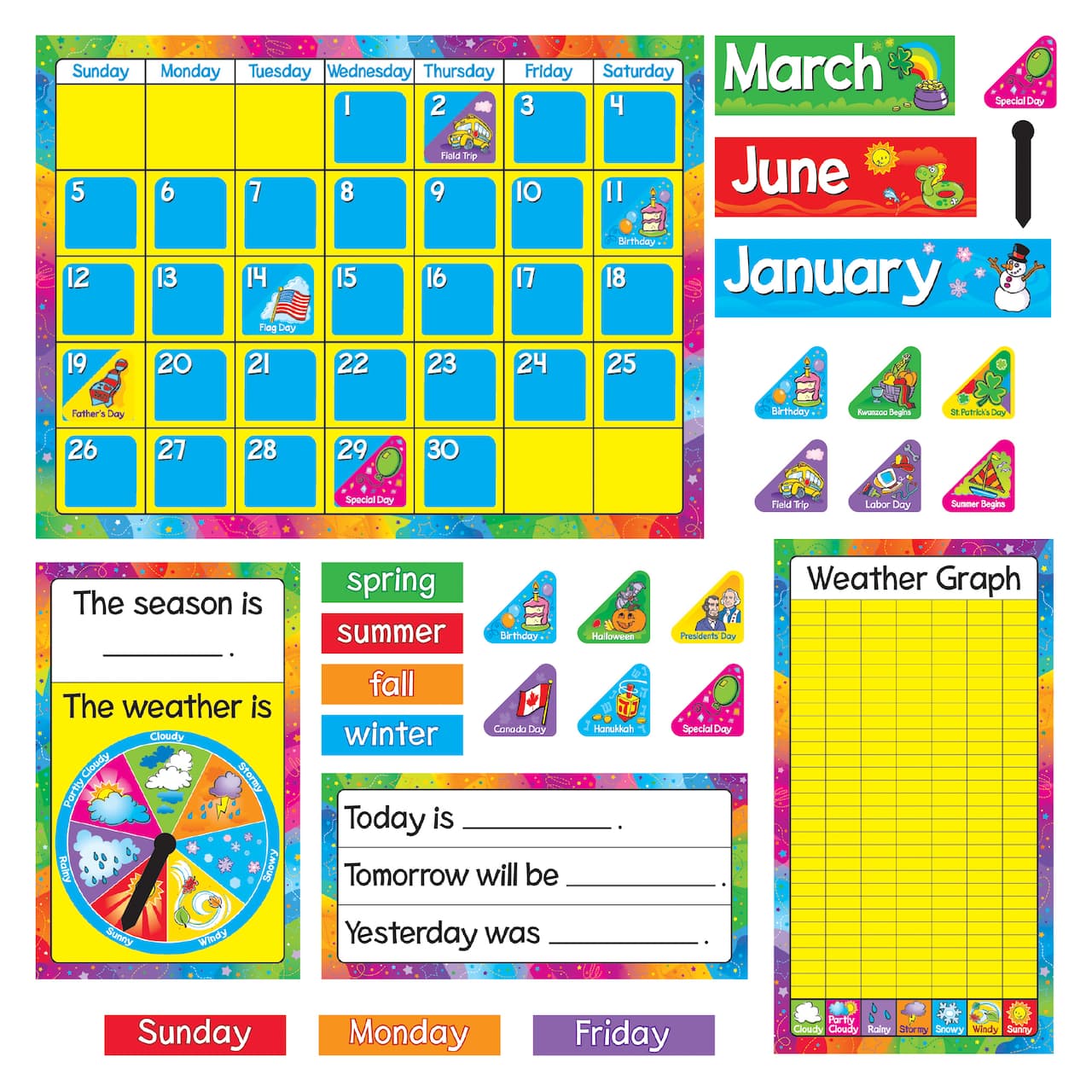 Trend Enterprises Year Around Calendar Bulletin Board Set